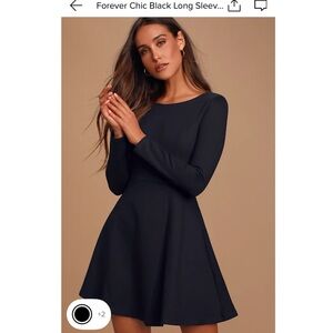 Forever Chic Black Long Sleeve Dress